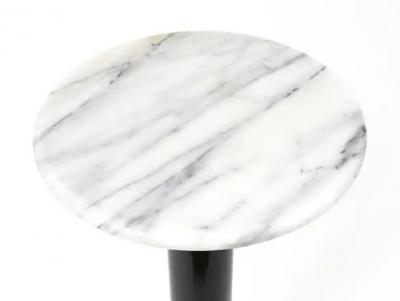 Postmodern White Carrara Marble Flower Stand Pedestal Table Italy 1980s