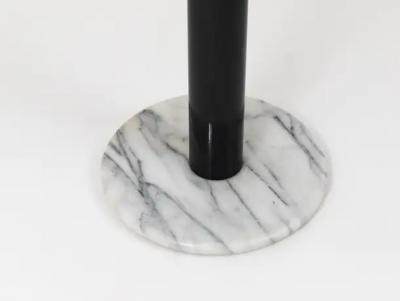 Postmodern White Carrara Marble Flower Stand Pedestal Table Italy 1980s