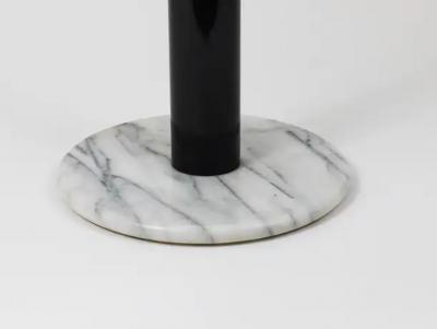 Postmodern White Carrara Marble Flower Stand Pedestal Table Italy 1980s