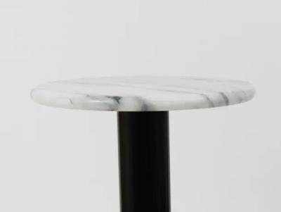 Postmodern White Carrara Marble Flower Stand Pedestal Table Italy 1980s