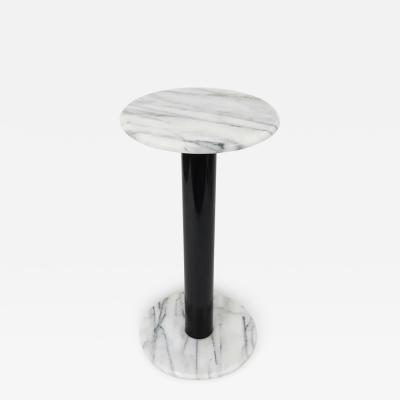Postmodern White Carrara Marble Flower Stand Pedestal Table Italy 1980s