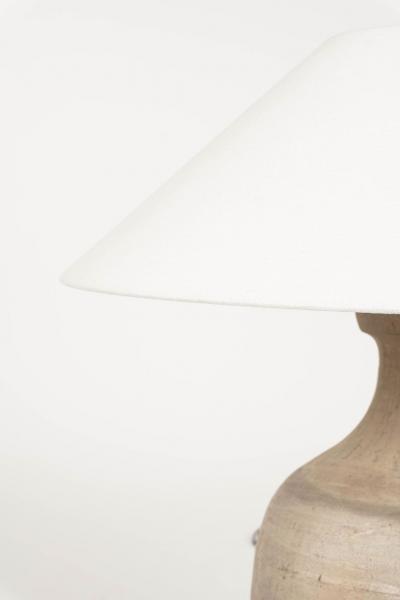 Pottery Vessel Lamp with Linen Coolie Shade