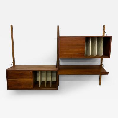 Poul Cadovius 1960s Modern Scandinavian Two Bay Wall Unit System Record Cabinet Style Cado