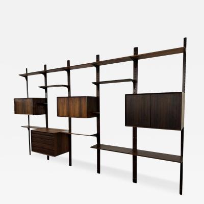 Poul Cadovius Mid Century Suspended Wooden Wall Unit by Poul Cadovius Denmark 1960s