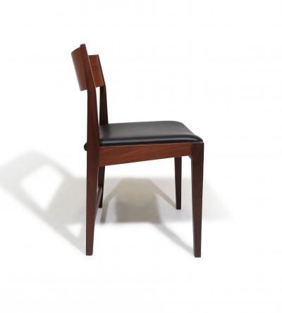 Poul Cadovius Midcentury CADO Danish Teak Dining Chairs in Black Leather