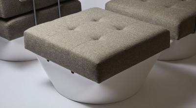 Poul Cadovius Pair of easy chairs and foot stools by Poul Cadovius 1960 s