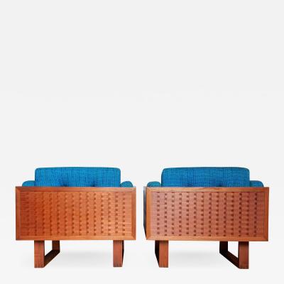 Poul Cadovius Poul Cadovius Lounge Chairs Basket Weave Pair 1962