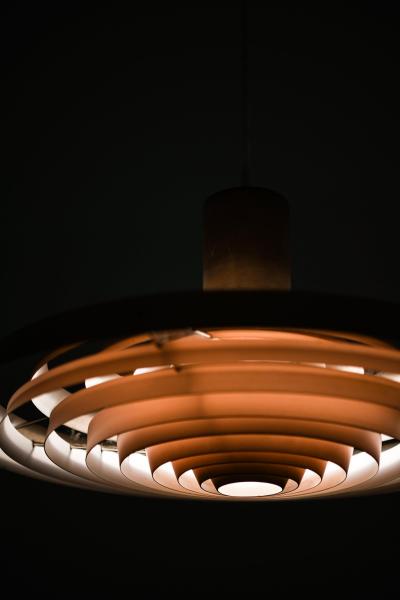 Poul Henningsen Ceiling Lamp Langelinie in Copper and Lacquer by Poul Henningsen 1950s