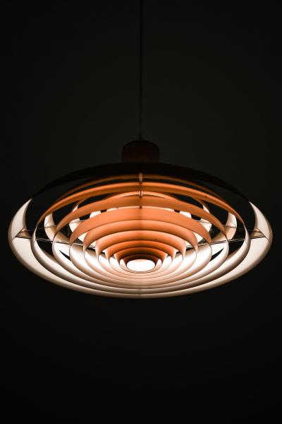 Poul Henningsen Ceiling Lamp Langelinie in Copper and Lacquer by Poul Henningsen 1950s