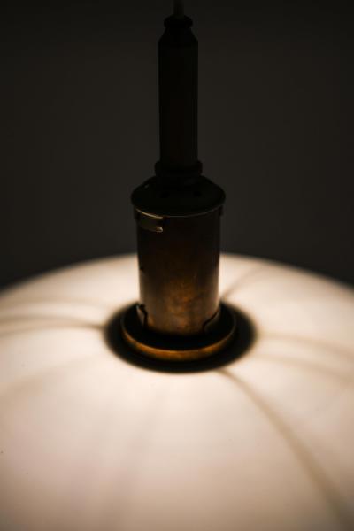Poul Henningsen Ceiling Lamp Model PH 4 4 in Opaline Glass and Metal by Poul Henningsen 1930s