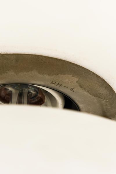 Poul Henningsen Ceiling Lamp Model PH 4 4 in Opaline Glass and Metal by Poul Henningsen 1930s