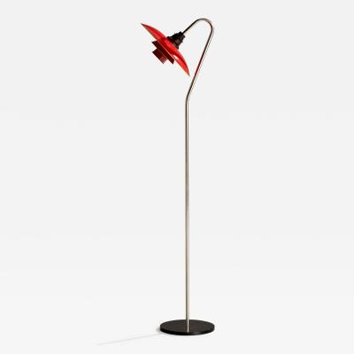 Poul Henningsen Floor Lamp with Nickel Bakelite Metal and Iron Denmark