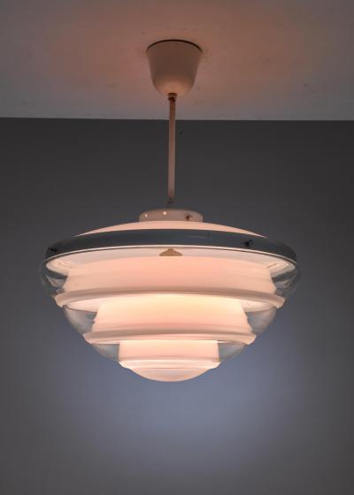 Poul Henningsen Glass Globe Industrial Pendant Denmark 1930s