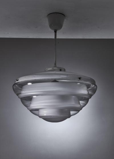 Poul Henningsen Glass Globe Industrial Pendant Denmark 1930s
