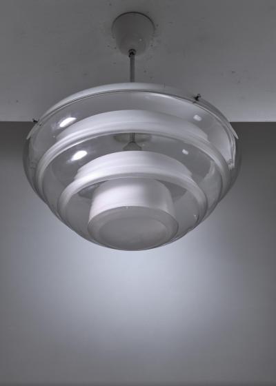 Poul Henningsen Glass Globe Industrial Pendant Denmark 1930s