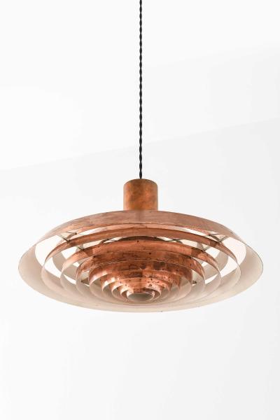 Poul Henningsen Langelinie Ceiling Lamp in Copper by Poul Henningsen 1950s