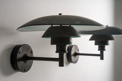 Poul Henningsen Pair of wall lamps PH 4 5 by Poul Henningsen for Louis Poulsen Denmark