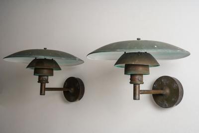 Poul Henningsen Pair of wall lamps PH 4 5 by Poul Henningsen for Louis Poulsen Denmark