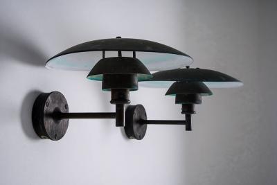 Poul Henningsen Pair of wall lamps PH 4 5 by Poul Henningsen for Louis Poulsen Denmark