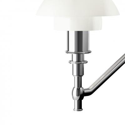 Poul Henningsen Poul Henningsen PH 3 2 Opaline Glass and Chrome Wall Lamp for Louis Poulsen