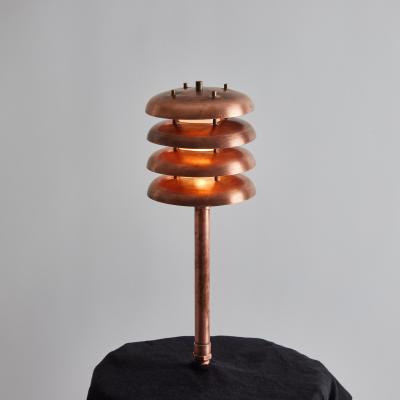 Poul Henningsen Two Enlighten Gibson Outdoor Bollard Light in Raw Copper