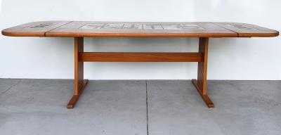 Poul Hermann Poulsen Poul H Poulsen Gangs M bler Danish Tile Top Dining Table in Teak Signed