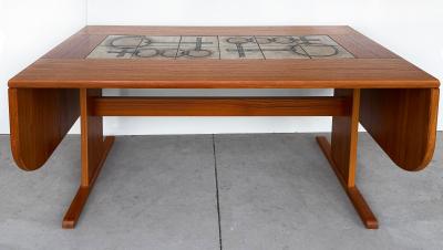 Poul Hermann Poulsen Poul H Poulsen Gangs M bler Danish Tile Top Dining Table in Teak Signed