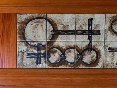 Poul Hermann Poulsen Poul H Poulsen Gangs M bler Danish Tile Top Dining Table in Teak Signed