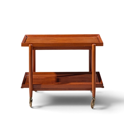 Poul Hundavad Poul Hundevad for Vamdrup Mid Century Danish Teak Expanding Bar Cart