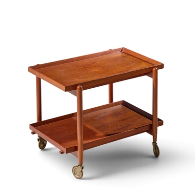 Poul Hundavad Poul Hundevad for Vamdrup Mid Century Danish Teak Expanding Bar Cart