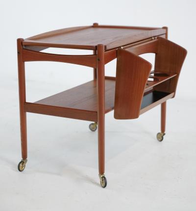 Poul Hundavad Scandinavian Modern Rolling Bar Cart Designed by Poul Hundavad