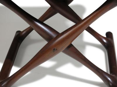 Poul Hundevad Early Poul Hundevad Guldhoj Folding Stool in Brazilian Rosewood and Leather