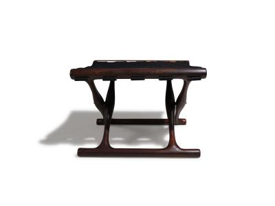Poul Hundevad Early Poul Hundevad Guldhoj Folding Stool in Brazilian Rosewood and Leather