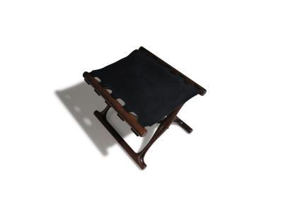 Poul Hundevad Early Poul Hundevad Guldhoj Folding Stool in Brazilian Rosewood and Leather