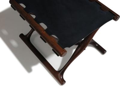 Poul Hundevad Early Poul Hundevad Guldhoj Folding Stool in Brazilian Rosewood and Leather