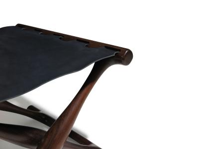 Poul Hundevad Early Poul Hundevad Guldhoj Folding Stool in Brazilian Rosewood and Leather