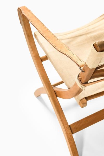 Poul Hundevad Pair of Safari Easy Chairs in Beech and Leather by Poul Hundevad 1950s