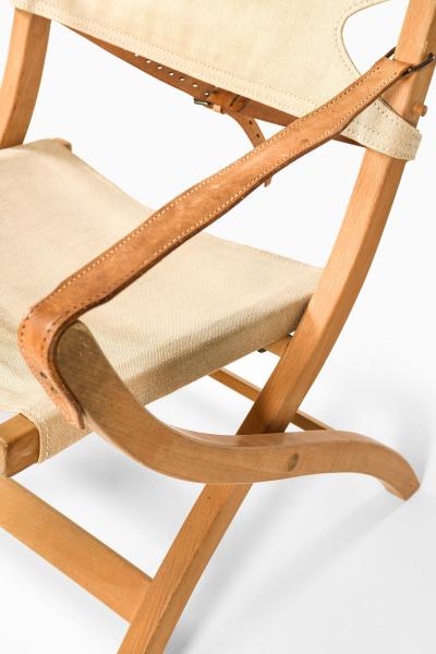 Poul Hundevad Pair of Safari Easy Chairs in Beech and Leather by Poul Hundevad 1950s