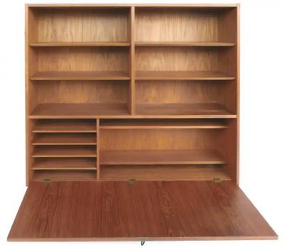 Poul Hundevad Poul Hundevad Danish Modern Secretary Wall Unit on Hairpin Legs