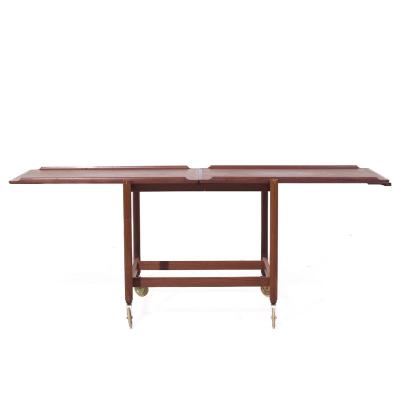 Poul Hundevad Poul Hundevad for Domus Mid Century Danish Teak Expanding Serving Bar Cart