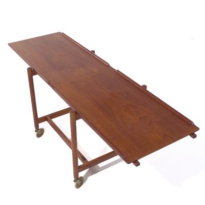 Poul Hundevad Poul Hundevad for Domus Mid Century Danish Teak Expanding Serving Bar Cart