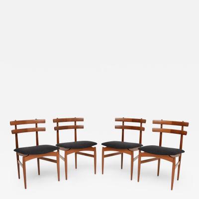 Poul Hundevad Set of 4 Danish Vintage Teak Dining Chairs by Poul Hundevad