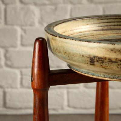 Poul Hundevad Teak and Ceramic side table by Poul Hundevad and J rgen Mogensen Denmark 1960s