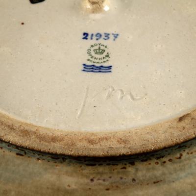 Poul Hundevad Teak and Ceramic side table by Poul Hundevad and J rgen Mogensen Denmark 1960s