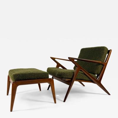Poul Jensen Poul Jensen Z Chair with Ottoman Denmark Circa 1950s