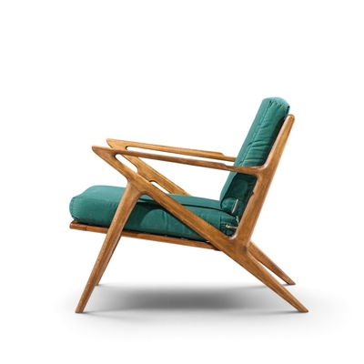 Poul Jensen Poul Jensen for Selig Mid Century Walnut Z Lounge Chairs