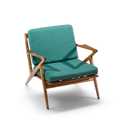 Poul Jensen Poul Jensen for Selig Mid Century Walnut Z Lounge Chairs