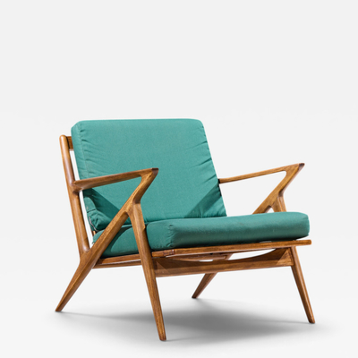 Poul Jensen Poul Jensen for Selig Mid Century Walnut Z Lounge Chairs