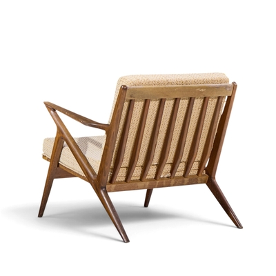 Poul Jensen Poul Jensen for Selig Mid Century Walnut Z Lounge Chairs Pair