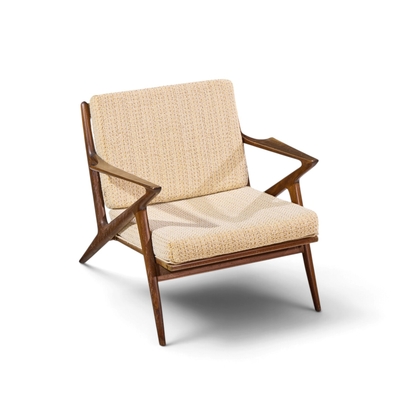 Poul Jensen Poul Jensen for Selig Mid Century Walnut Z Lounge Chairs Pair